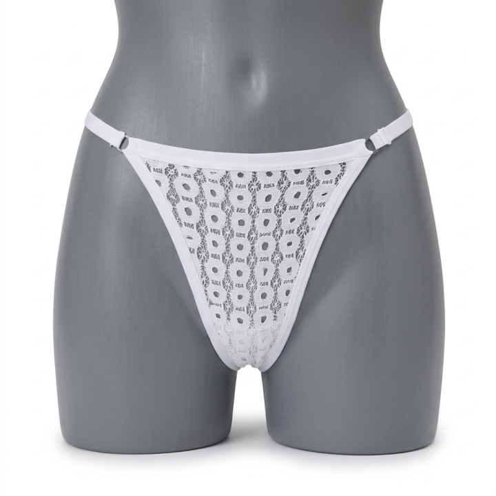 Tanga encaje con lateral ajustable Magnolia - Blanco