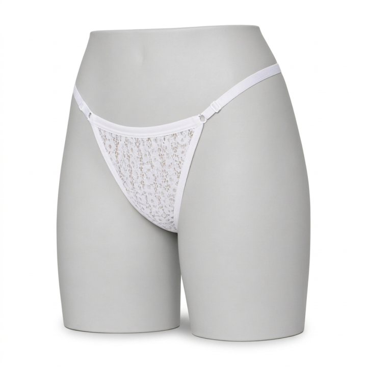 Tanga encaje con lateral ajustable Magnolia - Blanco