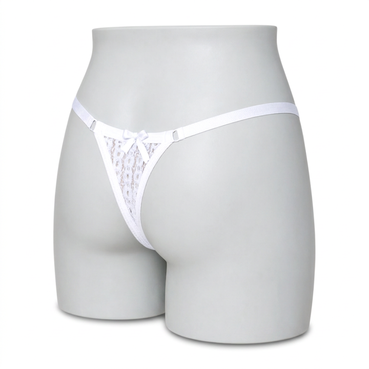 Tanga encaje con lateral ajustable Magnolia - Blanco