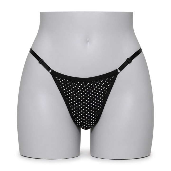 Tanga laterales ajustables Beatrice - Negro