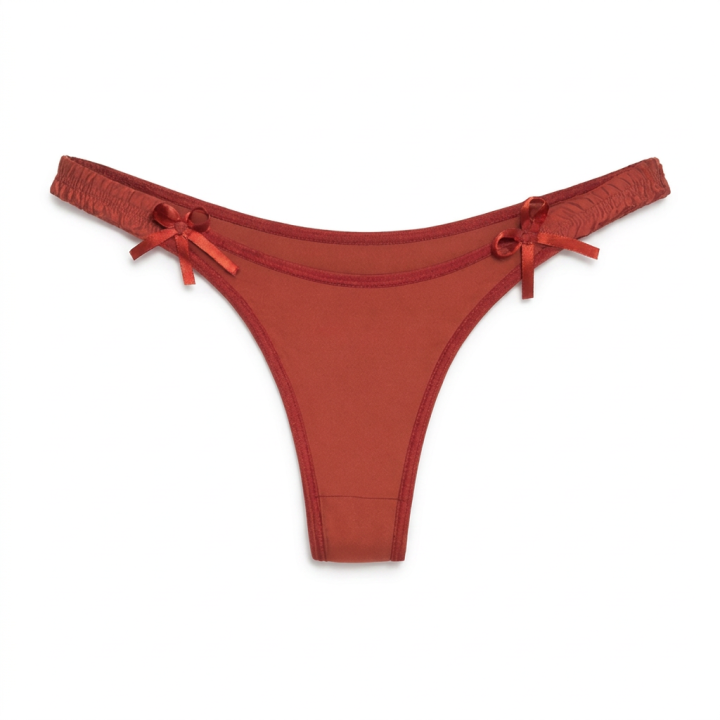 Tanga con lateral fruncido  Dahlia - Marrón Chocolate