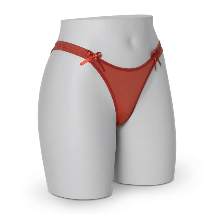 Tanga con lateral fruncido  Dahlia - Marrón Chocolate