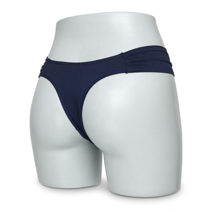 Braga con lateral ancho fruncido Valentina - Azul Medianoche