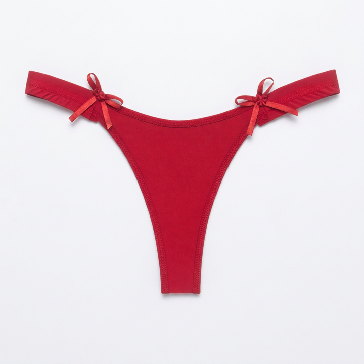 Tanga con cintura fruncida Alessandra - Rojo Rubí