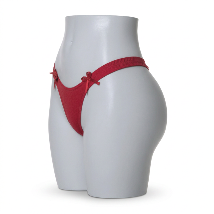 Tanga con cintura fruncida Alessandra - Rojo Rubí