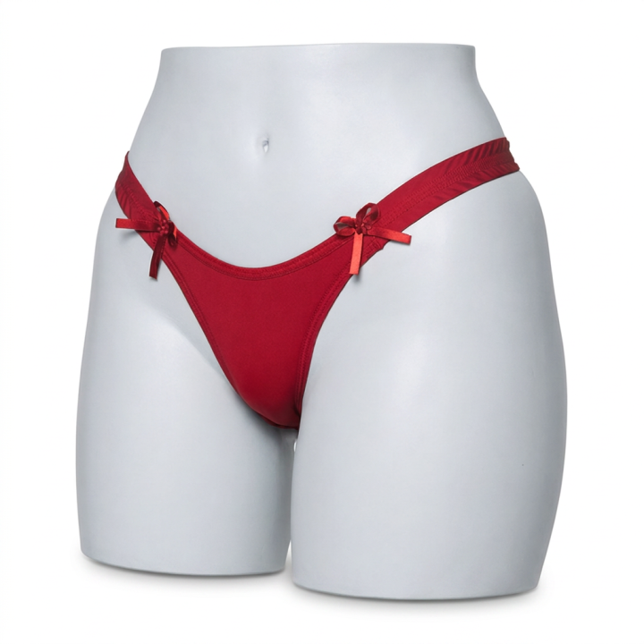 Tanga con cintura fruncida Alessandra - Rojo Rubí
