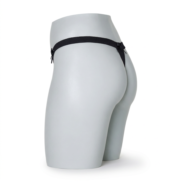Tanga con cintura fruncida Alessandra - Negro