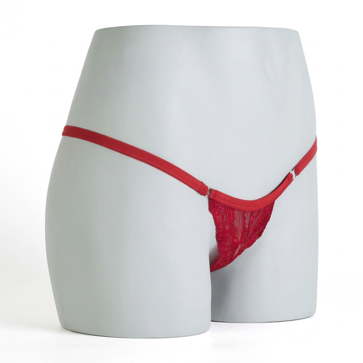 Tanga de encaje con adorno  Lavinia - Rojo Rubí