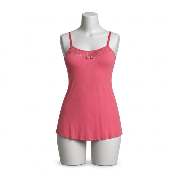 Camisón liso de microfibra Emilia - Rosa Sandía