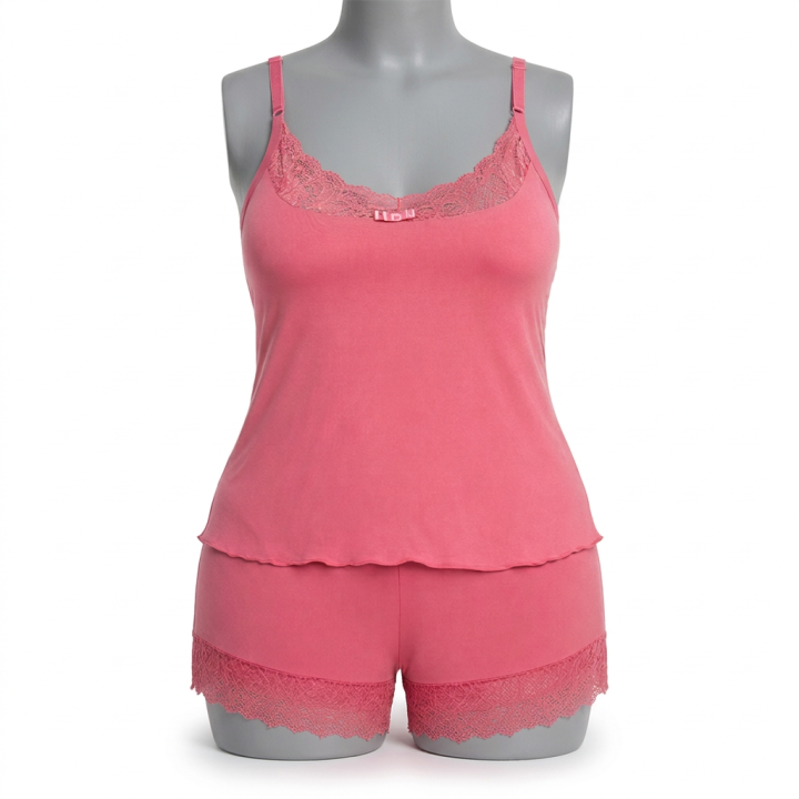 Baby Doll Plus Size Gaia - Rosa Sandía