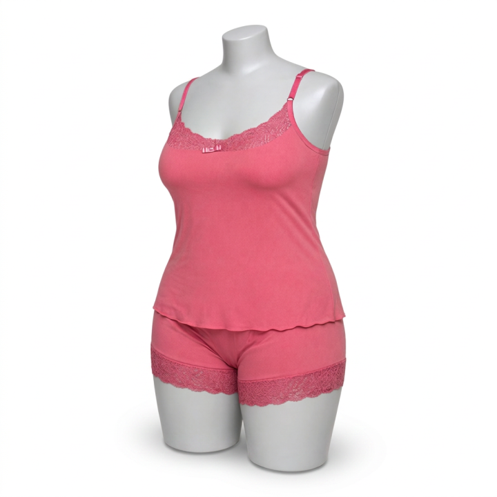 Baby Doll Plus Size Gaia - Rosa Sandía