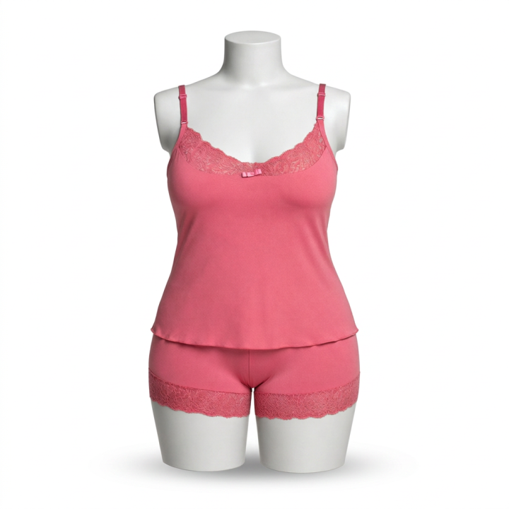Baby Doll Plus Size Gaia - Rosa Sandía
