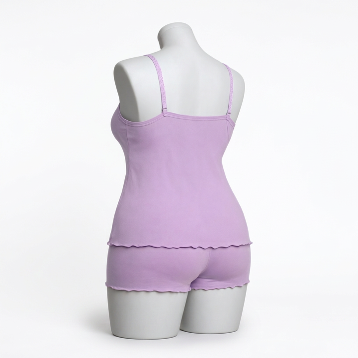 Baby Doll plus size liso Adriana - Lavanda Suave