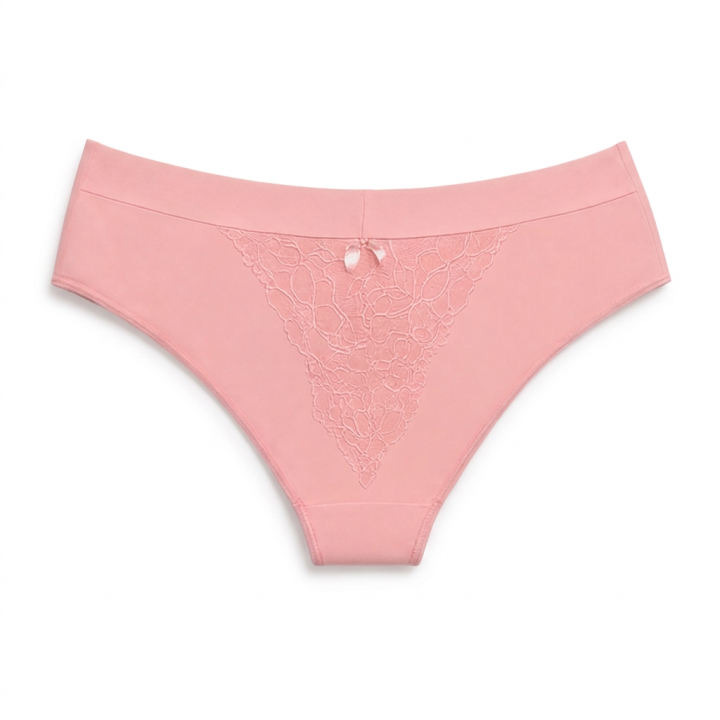 Braga plus size con detalle de encaje  Camilla - Rosa Pastel