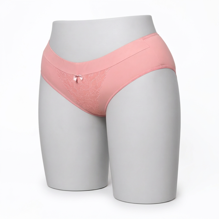 Braga plus size con detalle de encaje  Camilla - Rosa Pastel