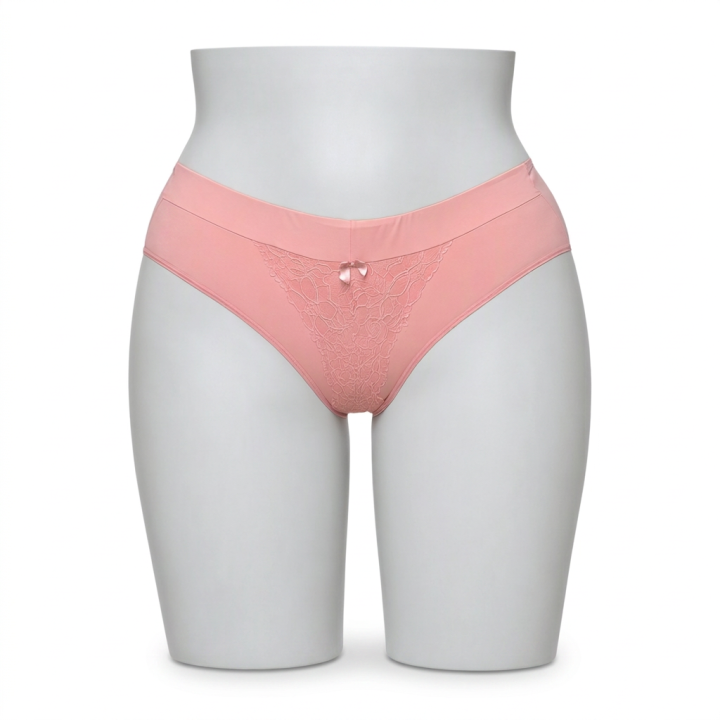 Braga plus size con detalle de encaje  Camilla - Rosa Pastel