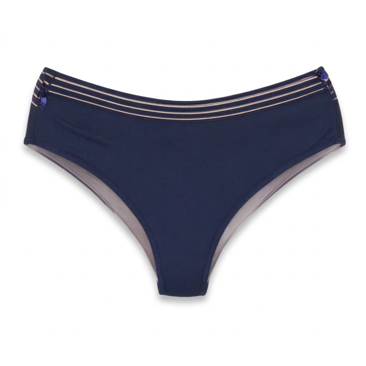 Tanga plus size con decoración en laterales  Odette - Azul Medianoche