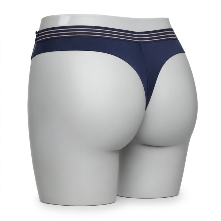Tanga plus size con decoración en laterales  Odette - Azul Medianoche