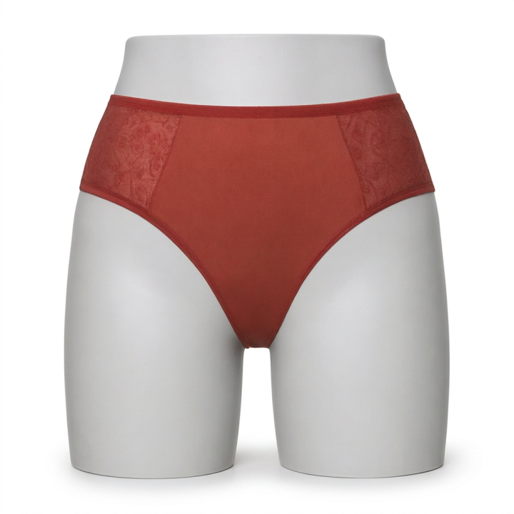 Tanga plus size con detalles en encaje Evelyn - Marrón Chocolate