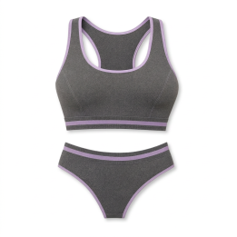Conjunto plus size deportivo con tanga Jessica - Negro