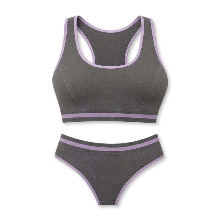 Conjunto plus size deportivo con tanga Jessica - Negro