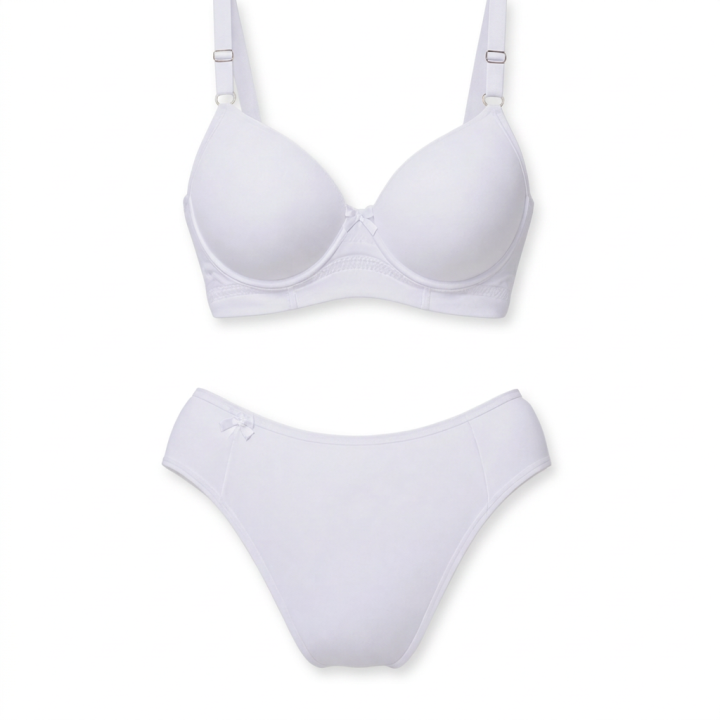 Conjunto plus size de microfibra Valeria - Blanco