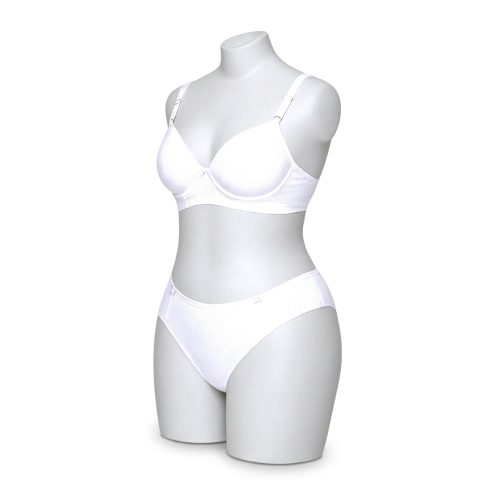Conjunto plus size de microfibra Valeria - Blanco
