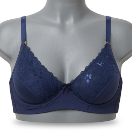 Sujetador plus size sin relleno y con aro  Emily - Azul Medianoche