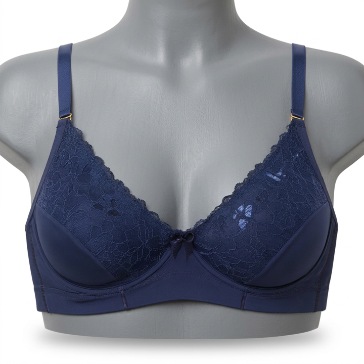 Sujetador plus size sin relleno y con aro  Emily - Azul Medianoche