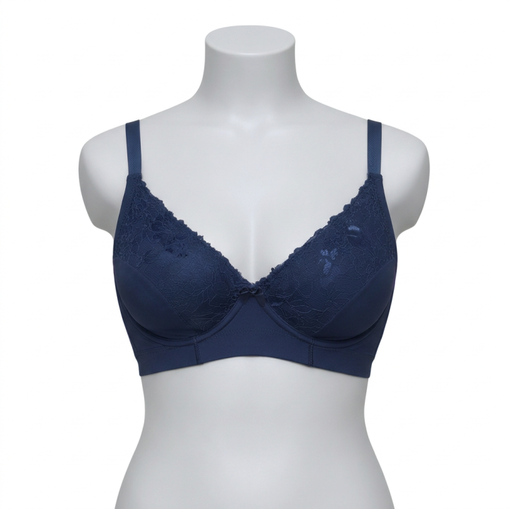 Sujetador plus size sin relleno y con aro  Emily - Azul Medianoche