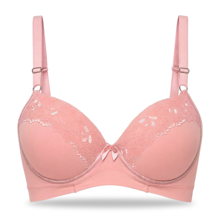 Sujetador brasileño plus size reforzado Eleonora - Rosa Pastel