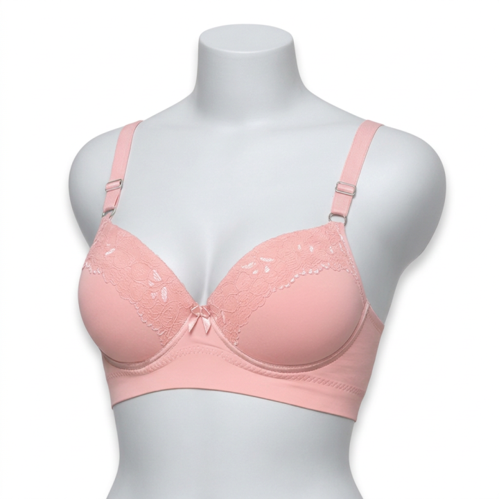 Sujetador brasileño plus size reforzado Eleonora - Rosa Pastel