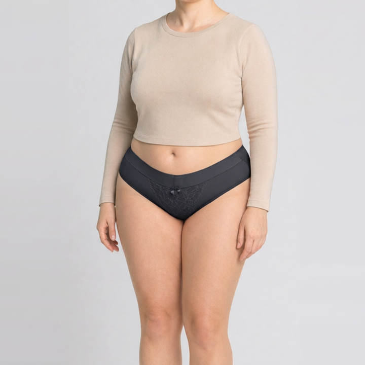 Braga plus size con detalle de encaje  Camilla - Negro