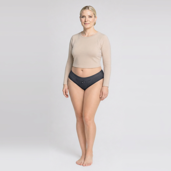 Braga plus size con detalle de encaje  Camilla - Negro
