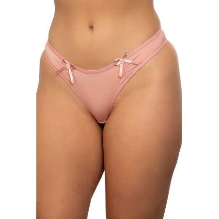 Microfiber thong with bows - Penélope