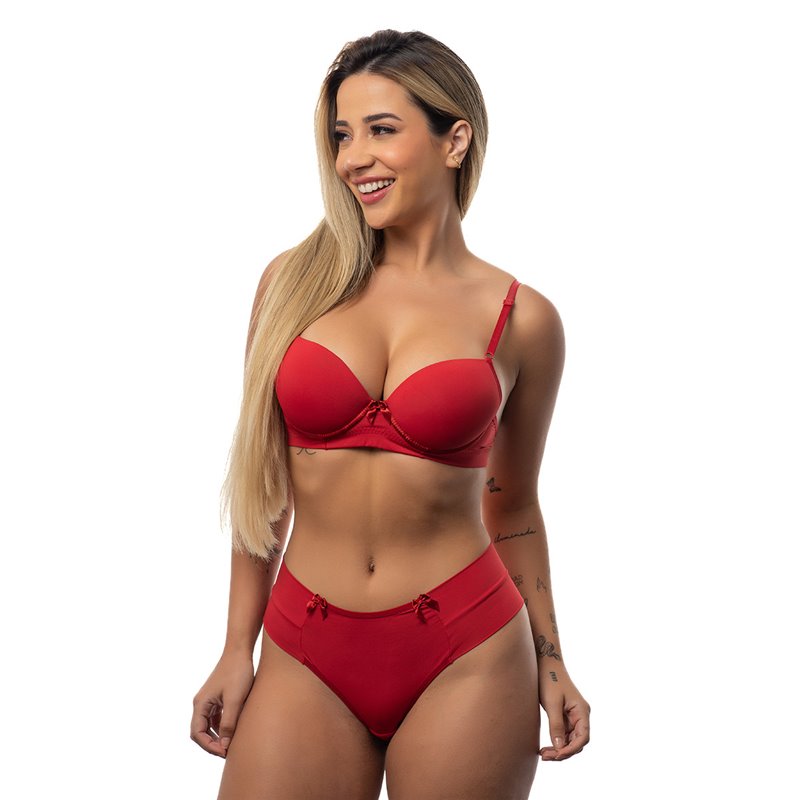 Conjunto liso con sujetador y tanga Fiorenza