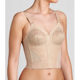 Sutiã body clássico rígido de tule e renda