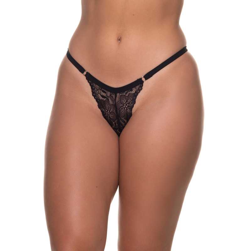 Lace thong with embellishments - Lavinia