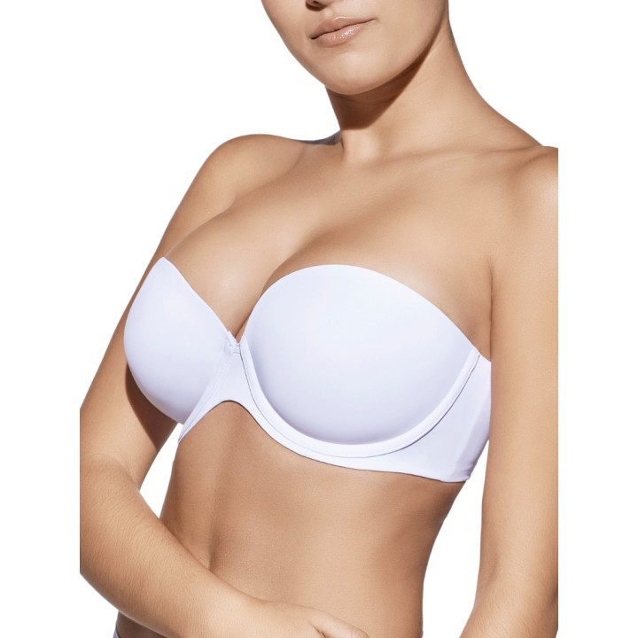 Sujetador sin tirantes con aros y con relleno