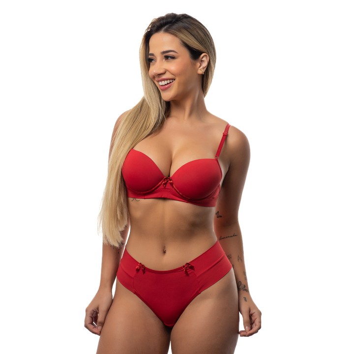 Conjunto liso con sujetador y tanga  Fiorenza