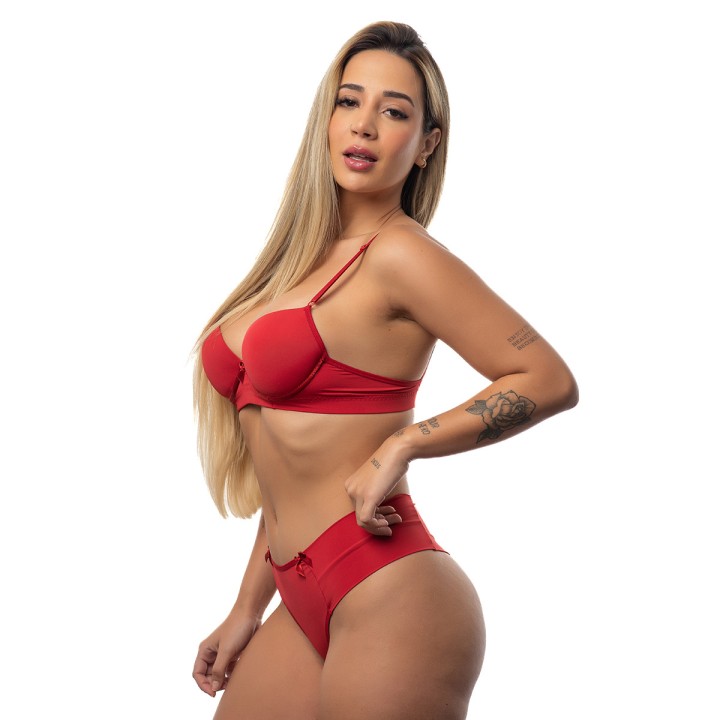 Conjunto liso con sujetador y tanga  Fiorenza