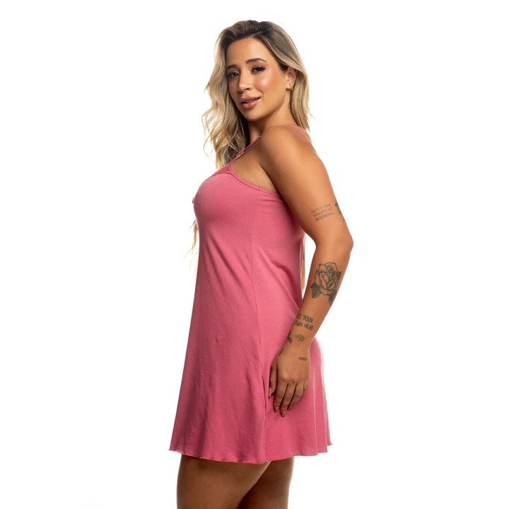 Camisón liso de microfibra y encaje para el verano ropa de verano
