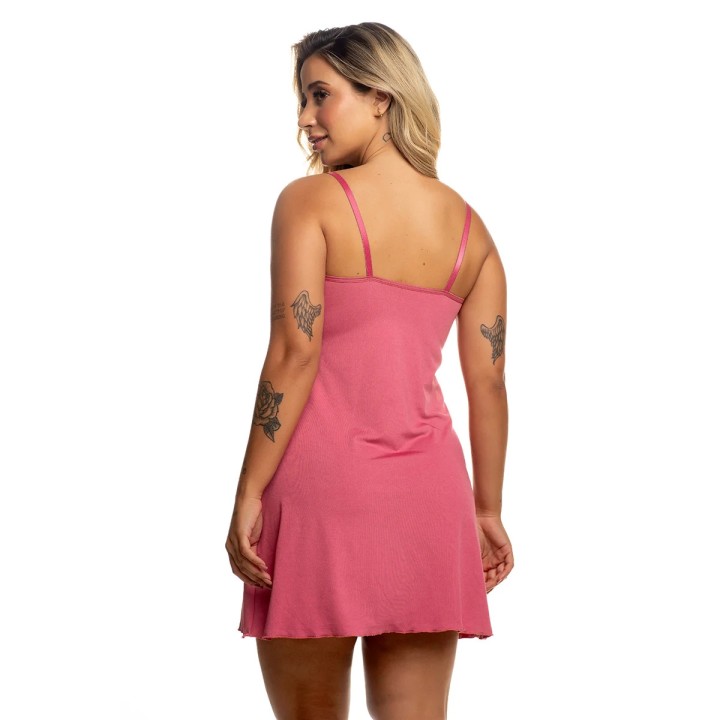 Camisón liso de microfibra y encaje para el verano ropa de verano