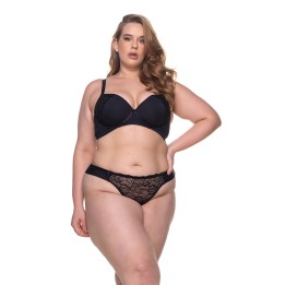Conjunto plus size con sujetador de espalda cruzada y encaje  Isadora