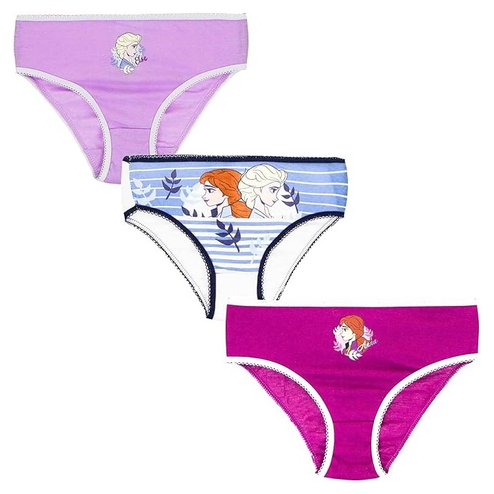 Pack 3 bragas niña infantil Frozen con Anna y Elsa