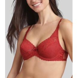 Sujetador Playtex DC8 Flower Elegance Rouge Velours con aros y encaje satinado