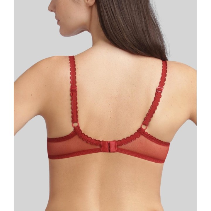 Sujetador Playtex DC8 Flower Elegance Rouge Velours con aros y encaje satinado