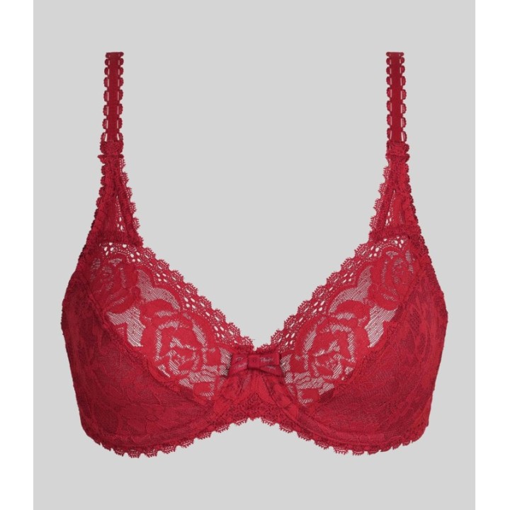Sujetador Playtex DC8 Flower Elegance Rouge Velours con aros y encaje satinado