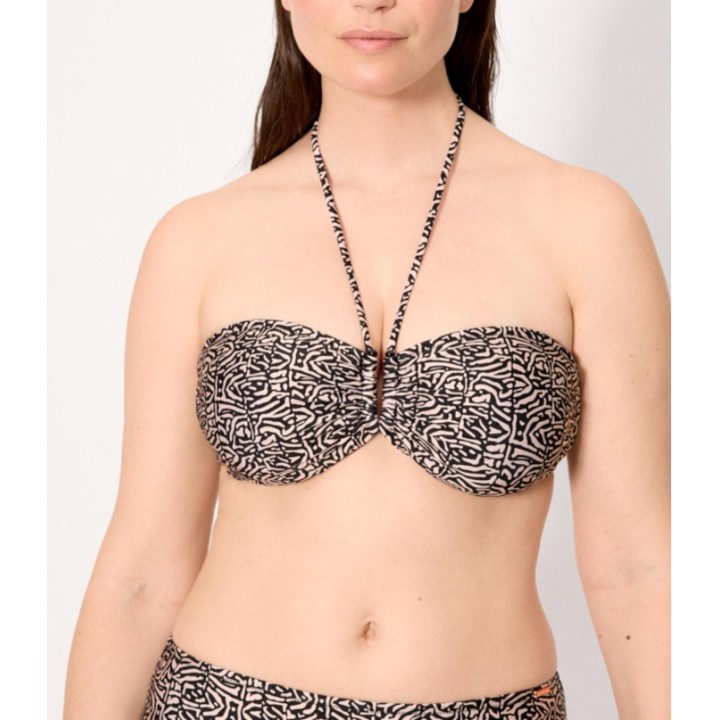 Top bandeau reductor copa D con brillo y tirantes multiposición YSABEL MORA 83272