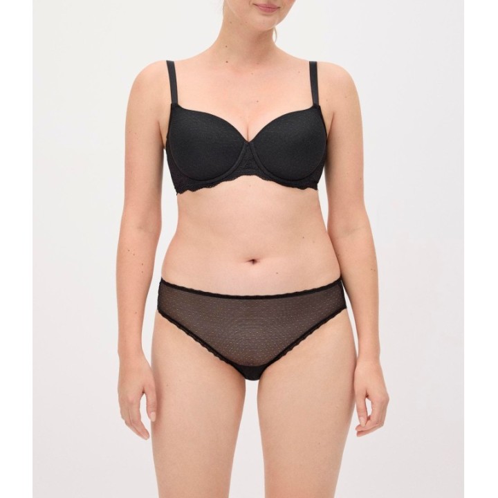 Conjunto sujetador + braga Ysabel Mora 10840 negro encaje gran capacidad